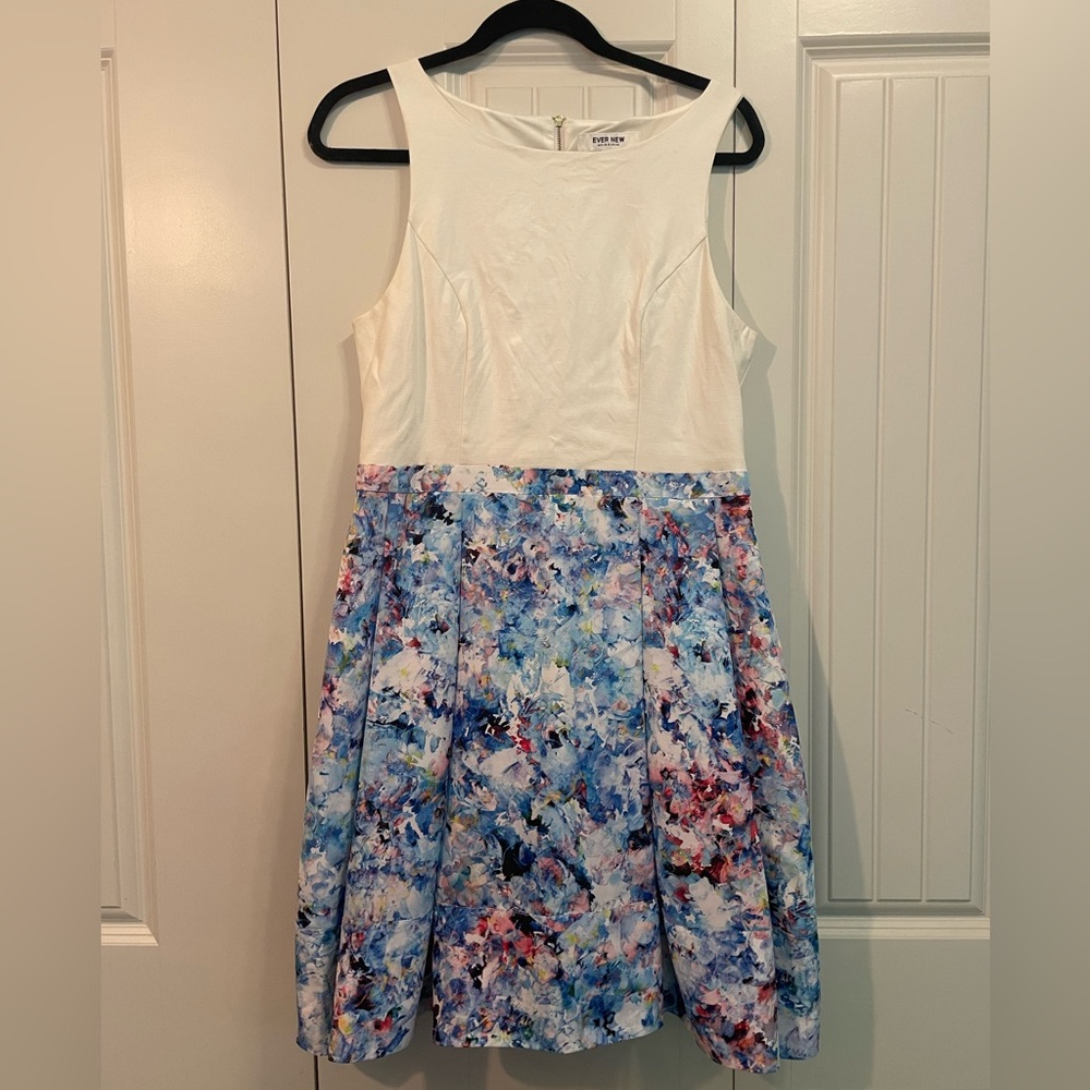 Ever New womens Dress - White and Blue Floral